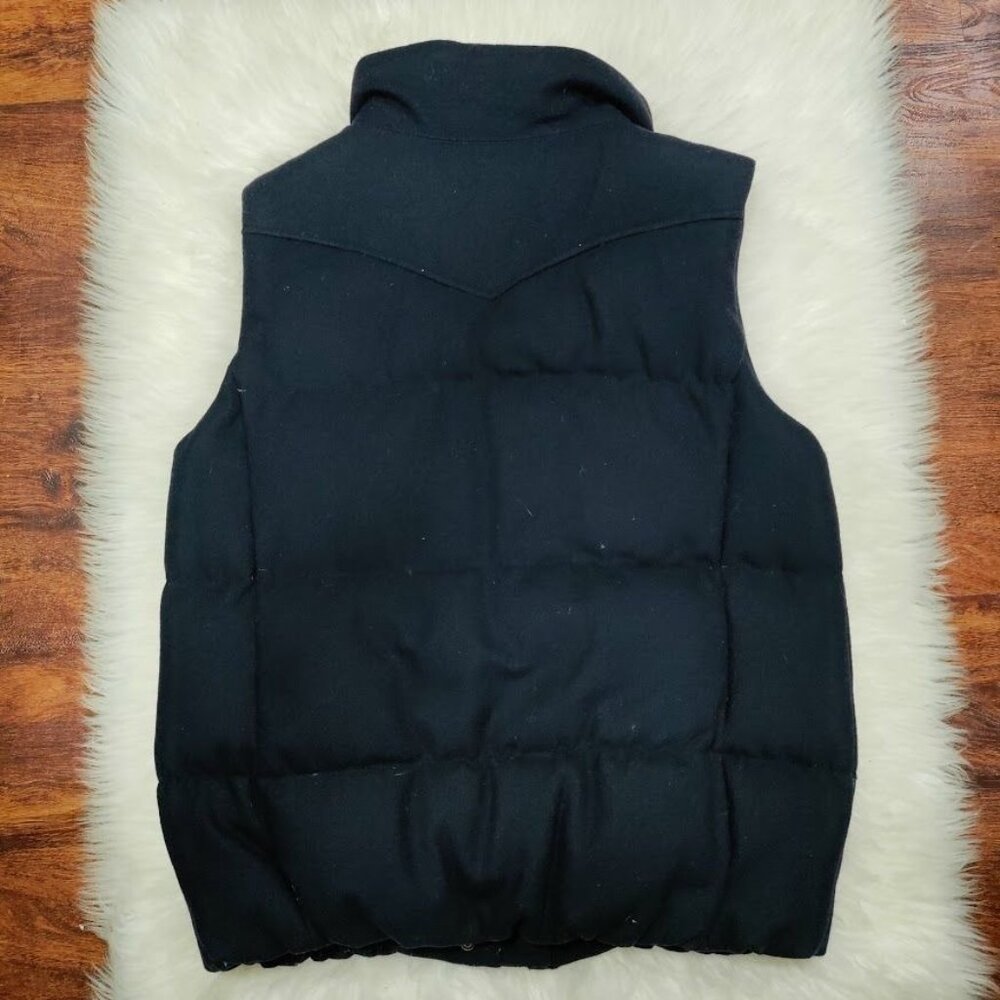 Gap Cotton Blend Womens Medium Zip Front Sleeveless Warm Puffer Vest Navy Blue - Picture 7 of 11